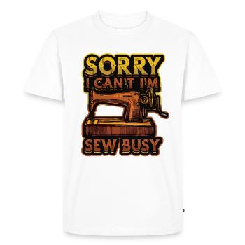 Désolé je ne peux pas je suis coudre occupé à coudre coudre - T-shirt Premium bio Homme - blanc - Devant - Nico (187cm)