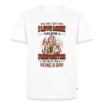 Firefighter Stolz Firefighter Papa - Men's Premium Organic T-Shirt - white - Front - Nico (187cm)
