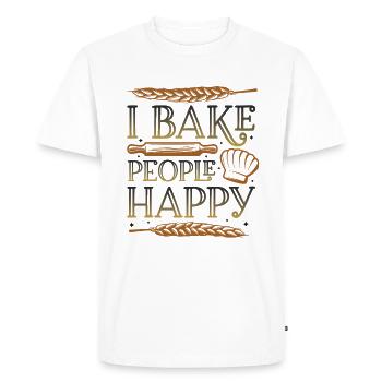 Je fais cuire des gens heureux amateurs de pâtisserie - T-shirt Premium bio Homme - blanc - Devant - Nico (187cm)