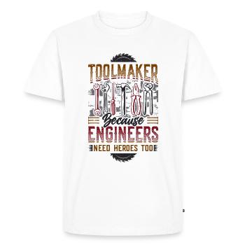 Toolmakers, Because engineers are also heroes. - Men's Premium Organic T-Shirt - white - Front - Nico (187cm)