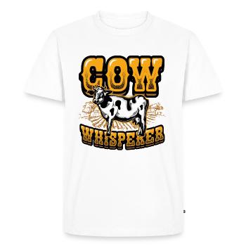 Lire des livres et caresser mon lapin. - T-shirt Premium bio Homme - blanc - Devant - Nico (187cm)