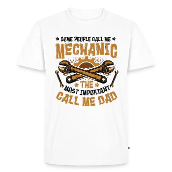 Mechanic The Most Important Call Me Dad - Men's Premium Organic T-Shirt - white - Front - Nico (187cm)