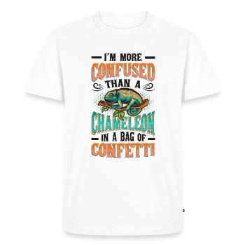 More confused than a chameleon - Men's Premium Organic T-Shirt - white - Front - Nico (187cm)