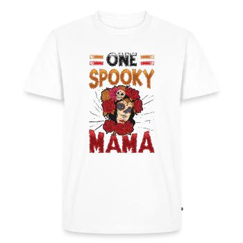 Une maman effrayante, maman d’Halloween. - T-shirt Premium bio Homme - blanc - Devant - Nico (187cm)