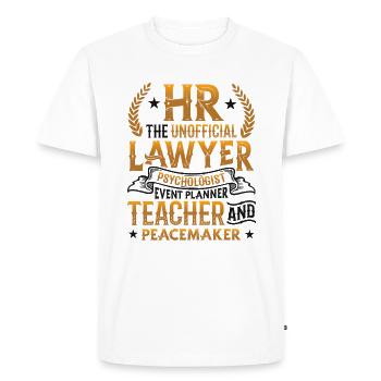 Rh Ressources Humaines - T-shirt Premium bio Homme - blanc - Devant - Nico (187cm)