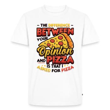I asked for pizza. - Men's Premium Organic T-Shirt - white - Front - Nico (187cm)