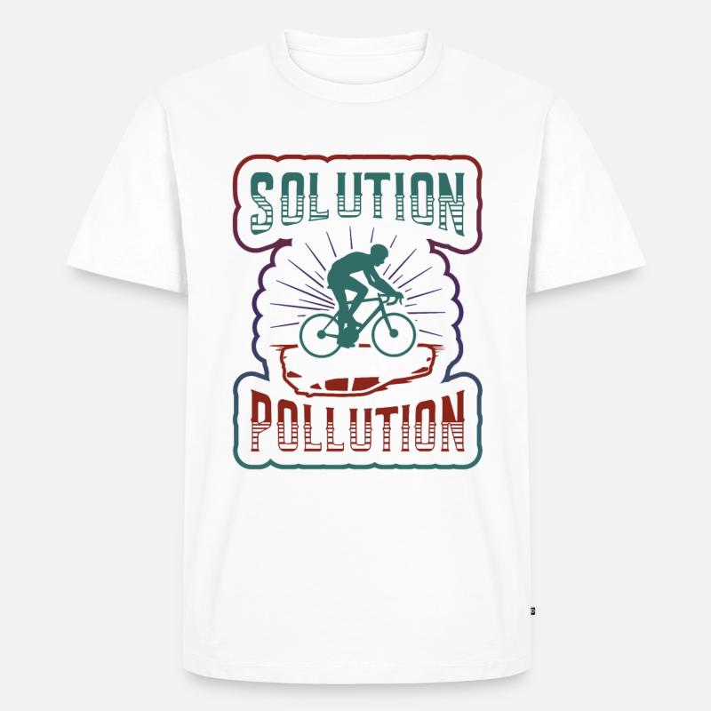 Polution Solution Umweltschutz Radfahren. - Männer Premium Bio T-Shirt - Weiß