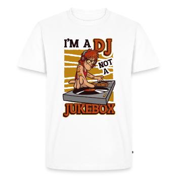 Je suis un DJ, pas un disc-jockey de juke-box - T-shirt Premium bio Homme - blanc - Devant - Nico (187cm)