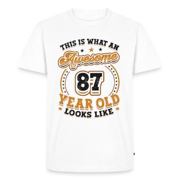 Voilà à quoi ressemble un grand homme de 87 ans. - T-shirt Premium bio Homme - blanc - Devant - Nico (187cm)