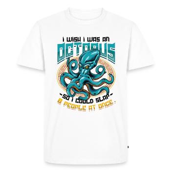 gifler 8 personnes à la fois pieuvre drôle de pieuvre - T-shirt Premium bio Homme - blanc - Devant - Nico (187cm)
