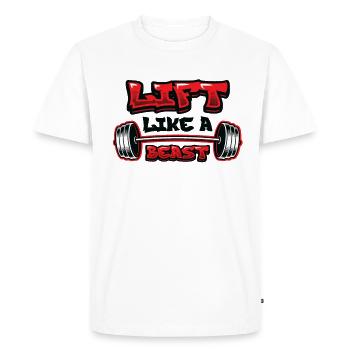 Lifting Like a Beast Weightlifting Bodybuilder - Men's Premium Organic T-Shirt - white - Front - Nico (187cm)