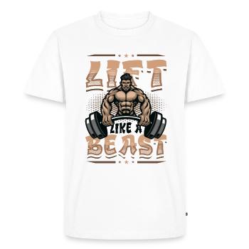 Lifting Like a Beast Weightlifting Bodybuilder - Men's Premium Organic T-Shirt - white - Front - Nico (187cm)