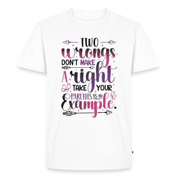 Two injustices do not make a right. - Men's Premium Organic T-Shirt - white - Front - Nico (187cm)