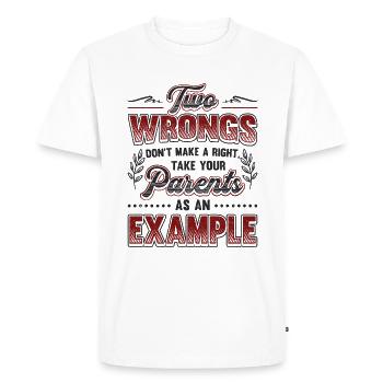 Deux injustices ne font pas un droit. - T-shirt Premium bio Homme - blanc - Devant - Nico (187cm)