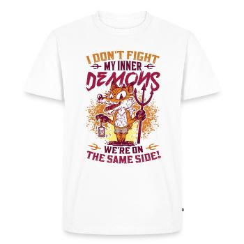 I like my inner demons, gothic humor. - Men's Premium Organic T-Shirt - white - Front - Nico (187cm)