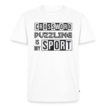 Les mots croisés sont mon sport - T-shirt Premium bio Homme - blanc - Devant - Nico (187cm)