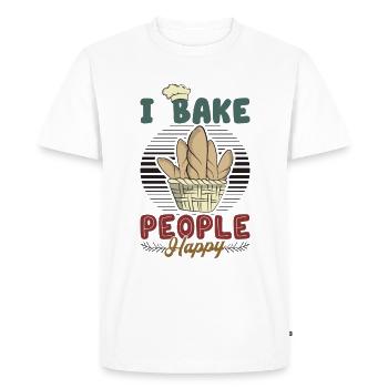 Je fais cuire des gens heureux amateurs de pâtisserie - T-shirt Premium bio Homme - blanc - Devant - Nico (187cm)