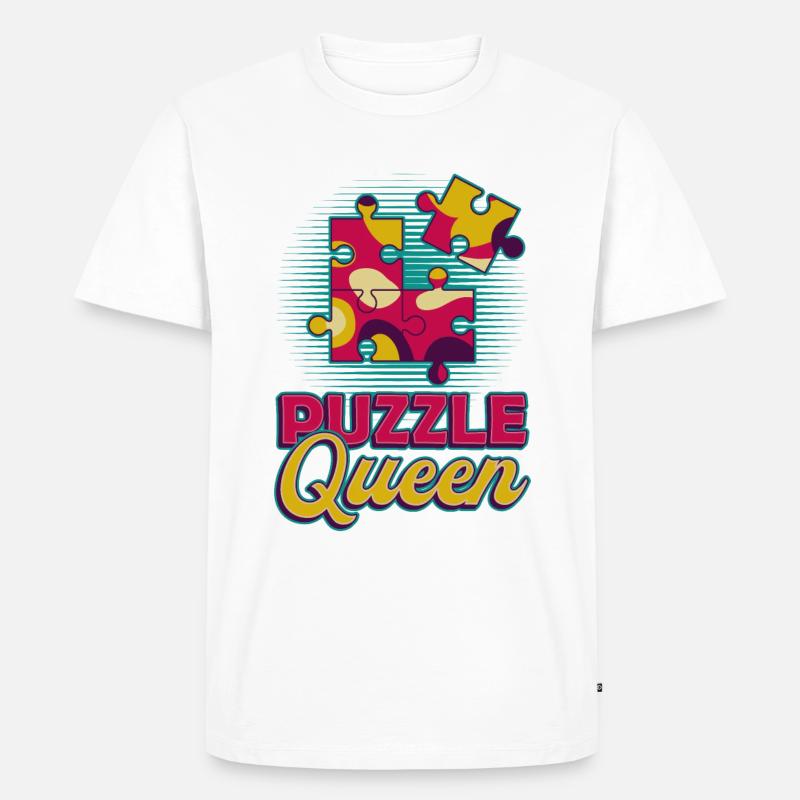 Puzzle Queen, Puzzlespiel - Männer Premium Bio T-Shirt - Weiß