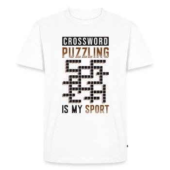 Les mots croisés sont mon sport - T-shirt Premium bio Homme - blanc - Devant - Nico (187cm)