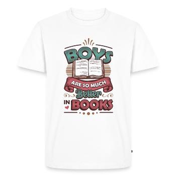 Les garçons sont tellement meilleurs pour lire des livres. - T-shirt Premium bio Homme - blanc - Devant - Nico (187cm)