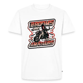 Brooms are for amateurs Halloween witch motorcycle - Men's Premium Organic T-Shirt - white - Front - Nico (187cm)