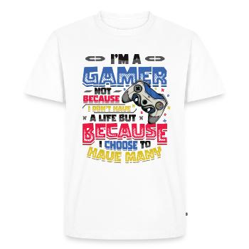 Gamers Have Many Lives Video Games Boys Play - Men's Premium Organic T-Shirt - white - Front - Nico (187cm)
