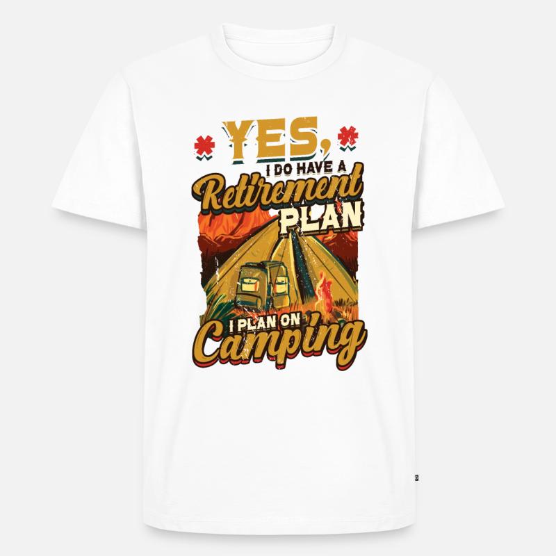 Ruhestandsplan Camping, Ruhestandscamper - Männer Premium Bio T-Shirt - Weiß