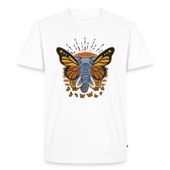 Elephant with butterfly ears Elephant lovers - Men's Premium Organic T-Shirt - white - Front - Nico (187cm)