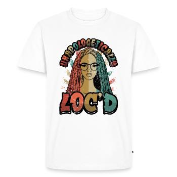 Unapologetically curly dreadlocks melanin black - Men's Premium Organic T-Shirt - white - Front - Nico (187cm)