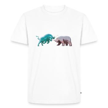 Accro aux actions, Bull Bear Stock Market - T-shirt Premium bio Homme - blanc - Devant - Nico (187cm)