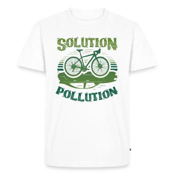 Solution de Polution Protection de l’environnement Cyclisme - T-shirt Premium bio Homme - blanc - Devant - Nico (187cm)