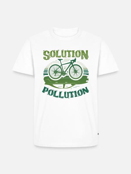 Polution Solution Umweltschutz Radfahren - Männer Premium Bio T-Shirt - Weiß