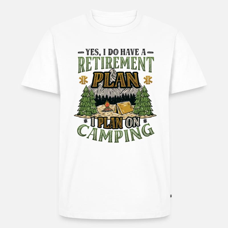 Ruhestandsplan Camping, Ruhestandscamper - Männer Premium Bio T-Shirt - Weiß