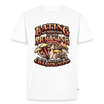 Nourriture aux champignons, petit-déjeuner de champignons - T-shirt Premium bio Homme - blanc - Devant - Nico (187cm)
