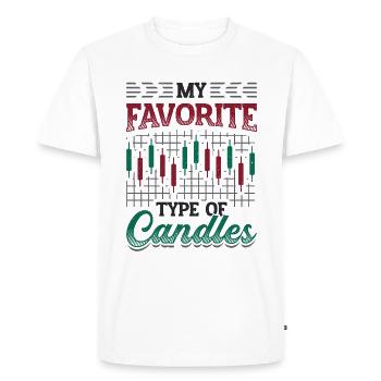 Mon type de chandelier préféré, le trading boursier - T-shirt Premium bio Homme - blanc - Devant - Nico (187cm)