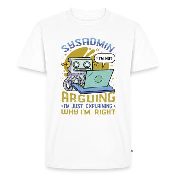 sysadmin, I'll explain why I'm the right one - Men's Premium Organic T-Shirt - white - Front - Nico (187cm)