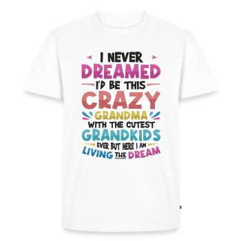 Une grand-mère fière aime ses petits-enfants - T-shirt Premium bio Homme - blanc - Devant - Nico (187cm)