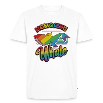 Gay Whale Rainbow Whale Lgbt - T-shirt Premium bio Homme - blanc - Devant - Nico (187cm)