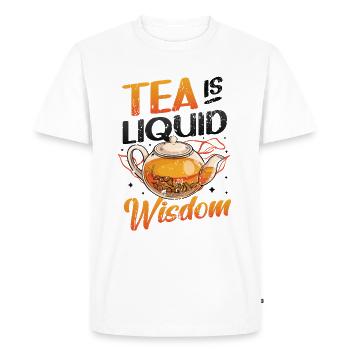 Tea is liquid wisdom, tea drinkers tea lovers - Men's Premium Organic T-Shirt - white - Front - Nico (187cm)