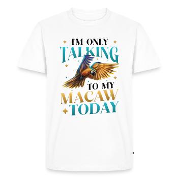 Je ne parle qu’à mon ara bleu-jaune aujourd’hui - T-shirt Premium bio Homme - blanc - Devant - Nico (187cm)