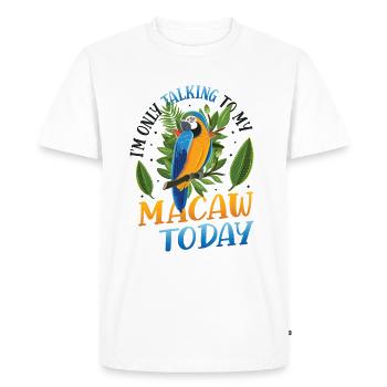 Je ne parle qu’à mon ara bleu-jaune aujourd’hui - T-shirt Premium bio Homme - blanc - Devant - Nico (187cm)