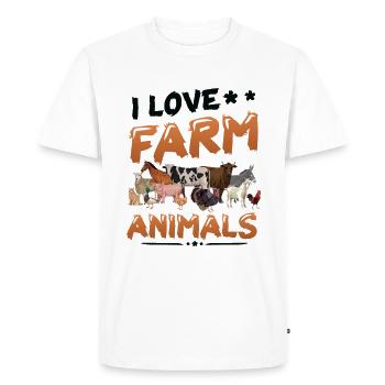 J’aime les animaux de la ferme, la ferme des enfants - T-shirt Premium bio Homme - blanc - Devant - Nico (187cm)