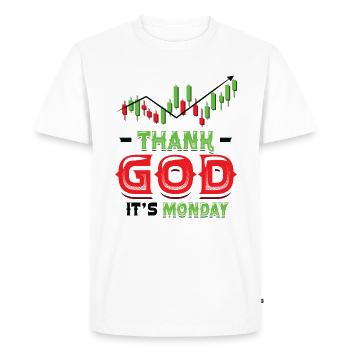 Thank goodness it's Monday, stock trader - Men's Premium Organic T-Shirt - white - Front - Nico (187cm)