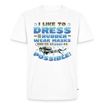 Deep Sea Divers, Scuba Diving - Men's Premium Organic T-Shirt - white - Front - Nico (187cm)