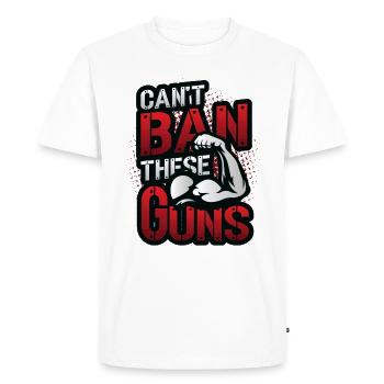 Impossible d’interdire ces armes, biceps, muscle, musculation - T-shirt Premium bio Homme - blanc - Devant - Nico (187cm)