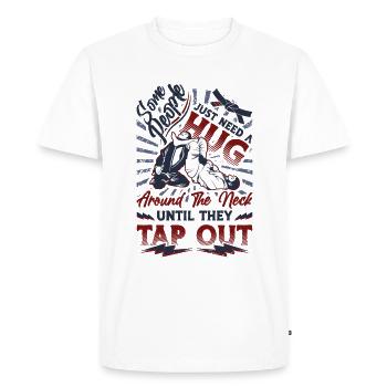 Câlin autour du cou, Jiu Jitsu - T-shirt Premium bio Homme - blanc - Devant - Nico (187cm)