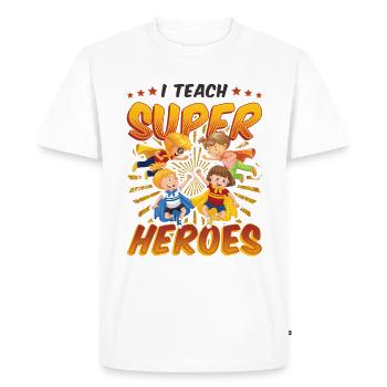 I teach superheroes - Men's Premium Organic T-Shirt - white - Front - Nico (187cm)