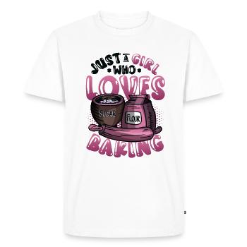 Only a girl who loves baking - Men's Premium Organic T-Shirt - white - Front - Nico (187cm)
