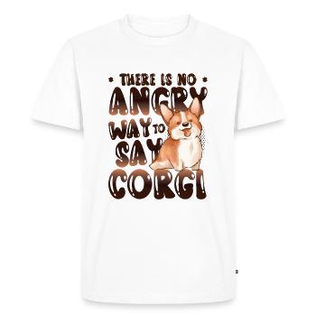 Il n’y a pas de mauvaise façon de dire corgi - T-shirt Premium bio Homme - blanc - Devant - Nico (187cm)