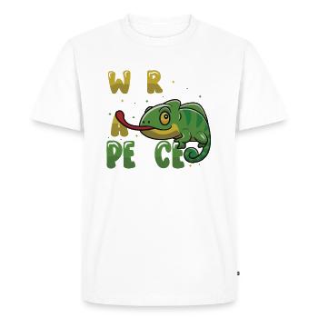 Peace Cameleon, mouvement pour la paix - T-shirt Premium bio Homme - blanc - Devant - Nico (187cm)